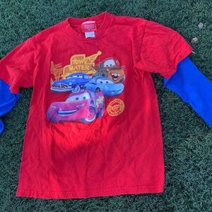 Disney Cars Red T-Shirt with Blue Sleeves